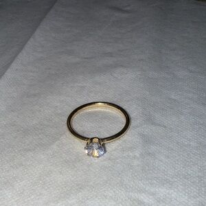 Elegant Gold Tone Solitaire Ring